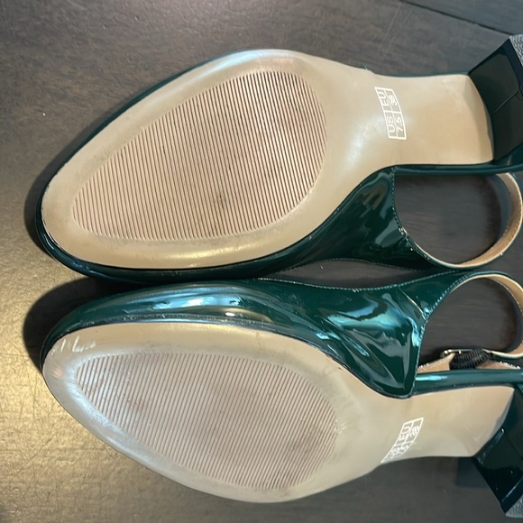 MODENCOCO Dark Forrest Green Block Heel Slingbacks | Size 7.5 EU 38 - Picture 5 of 6